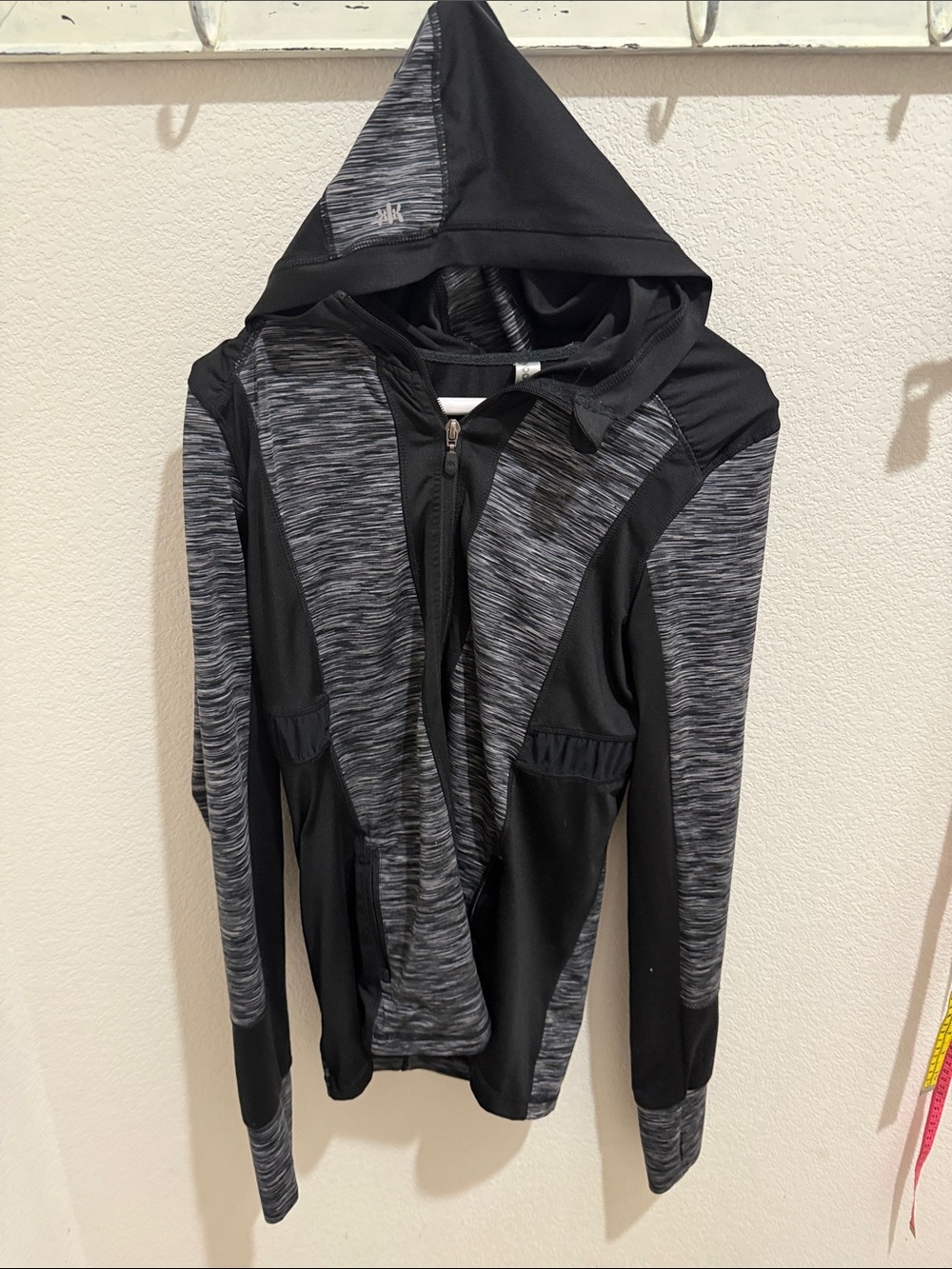 Kyodan Black and Heather Gray Hooded Athletic Jacket